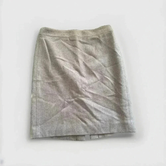 J Crew Beige Wool Blend The Pencil Skirt Size 2 Neutral Tan Holiday - Picture 5 of 5